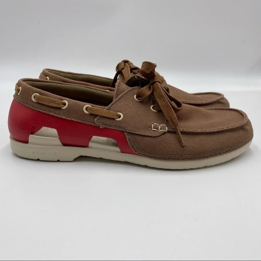 Crocs Men's Beach Line Lace Up Boat Shoes Size 8